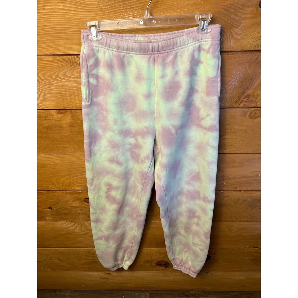 TNA Cozy Fleece Tie Dye Joggers Sweatpants Lounge Pants Womens pockets Medium